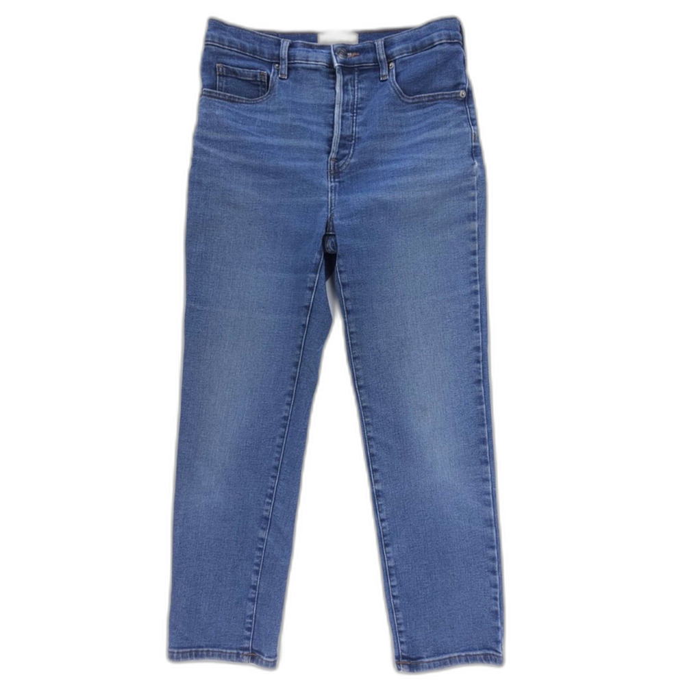 EVERLANE High Rise Slim Straight Ankle Jeans Dark Denim Minimal Clean Girl 29